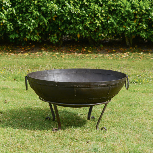 Wrought Iron Kadai Fire Bowl 100cm Diameter