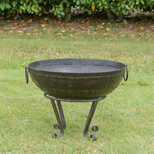 Wrought Iron Kadai Fire Bowl 70cm Diameter